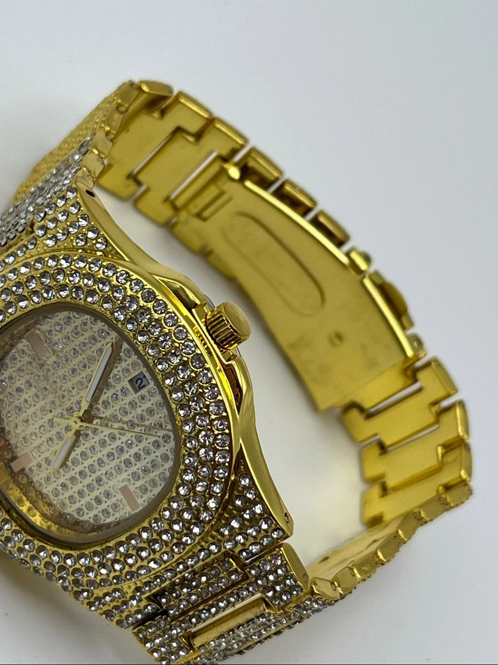 Gold-Tone Crystal Pavé Bracelet Watch